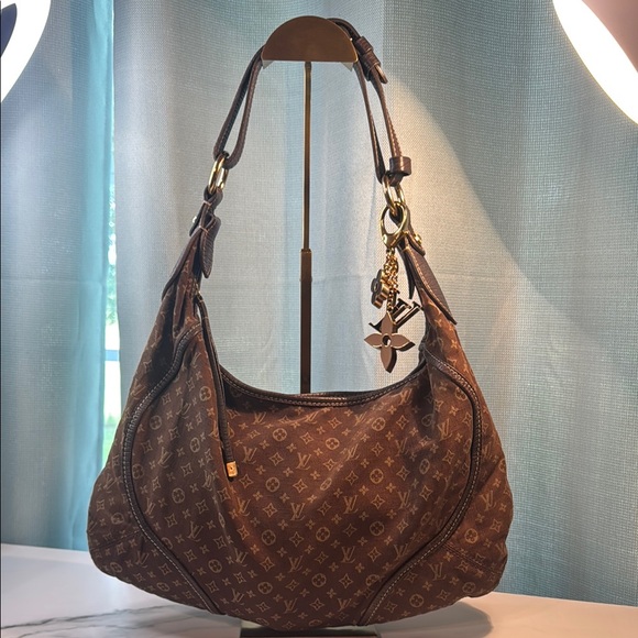 Louis Vuitton Handbags - Louis Vuitton Brown Mini Lin Monogram Shoulder Bag with Gold Accents